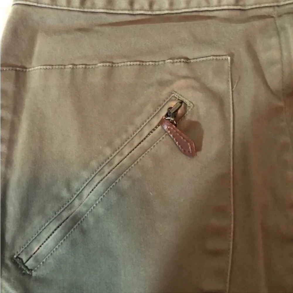 Christopher & Banks Skirt Khaki Green Stretch Casual